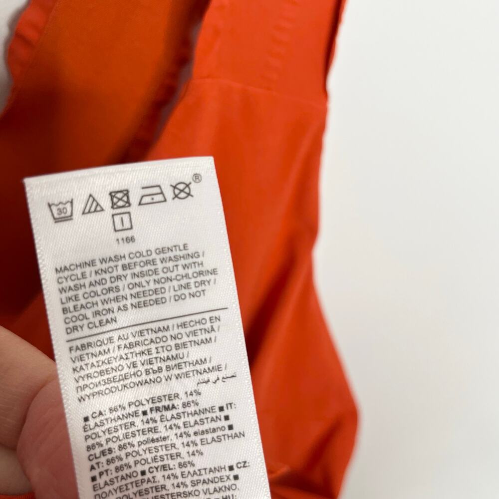 Athleta Womens Savanna Mini Dress Medium Orange Drawstring Pockets Athleisure - Picture 11 of 12